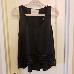 Rory Beca Leather Stars & Sequins Tank Top Black